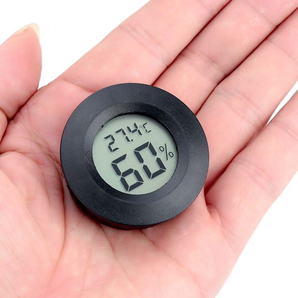 Гигрометр-термометр цифровой круглый чёрный