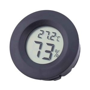Гигрометр-термометр цифровой круглый чёрный